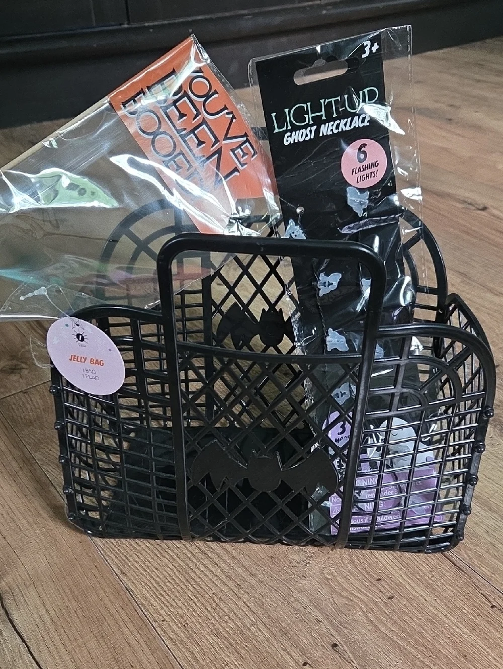 Target | Black Bat Jelly Bag and Light-Up Ghost Necklace Halloween Boo Basket